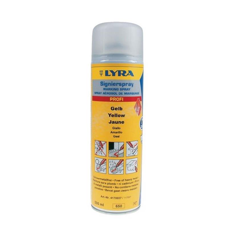 Markeerspray Lyra, fluor geel, bus 500 ml