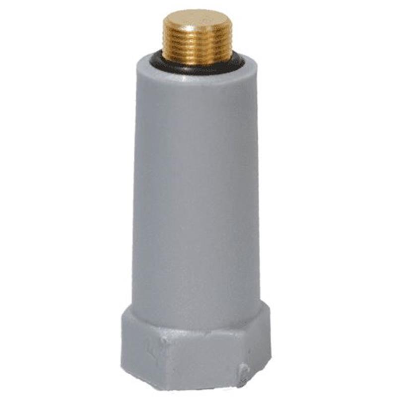 Afpersstop 3/8, messing, GRIJS