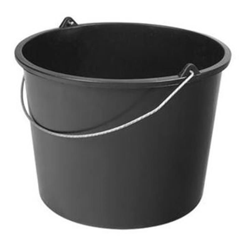Bouwemmer, zwart, 12L