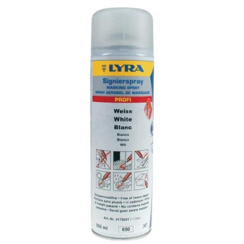 Markeerspray lyra, fluor wit, bus 500 ml