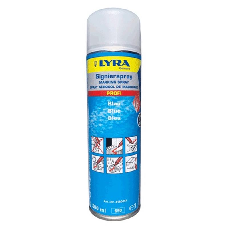 Markeerspray Lyra, fluor blauw, bus 500 ml