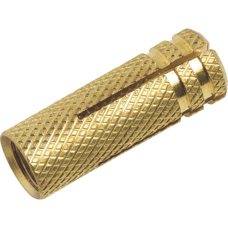 Messing plug, 6mm, met binnendraad, ds 100 st