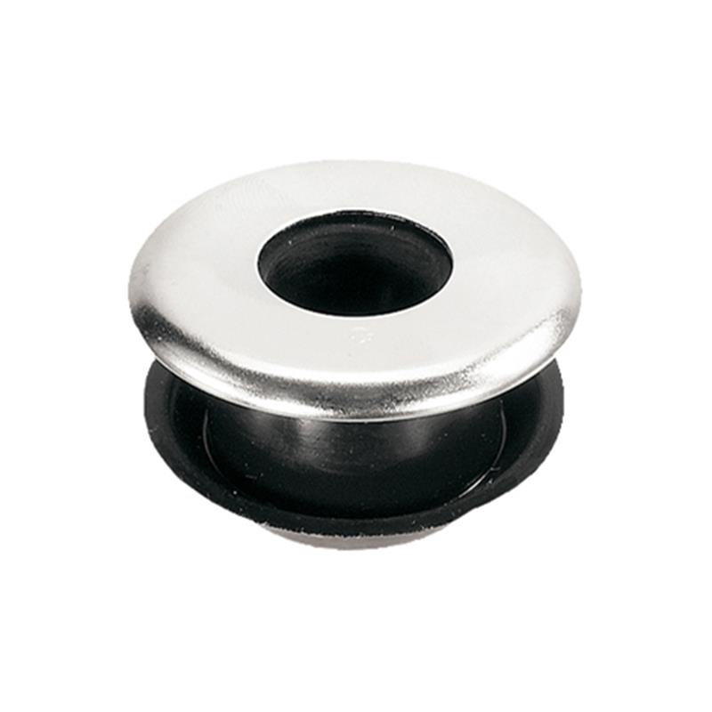 Spoelaansl. v druksp. Ø45xØ15-18 zwart incl. rozet