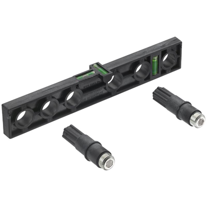 Muurplaat waterpas, 3 libelles, 1/2 schroefd.