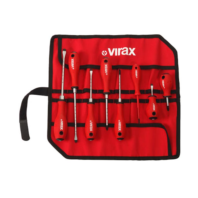 VIRAX set van 8 schroevendraaiers, in etui