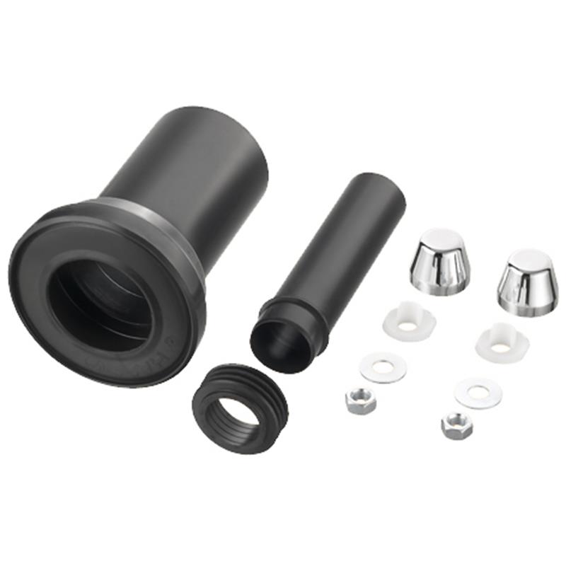 Wandcl.aansl.set L180 DN90/110 kap wit kort