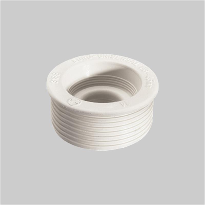 Spoelaansl. rubber  Ø60xØ45 wit