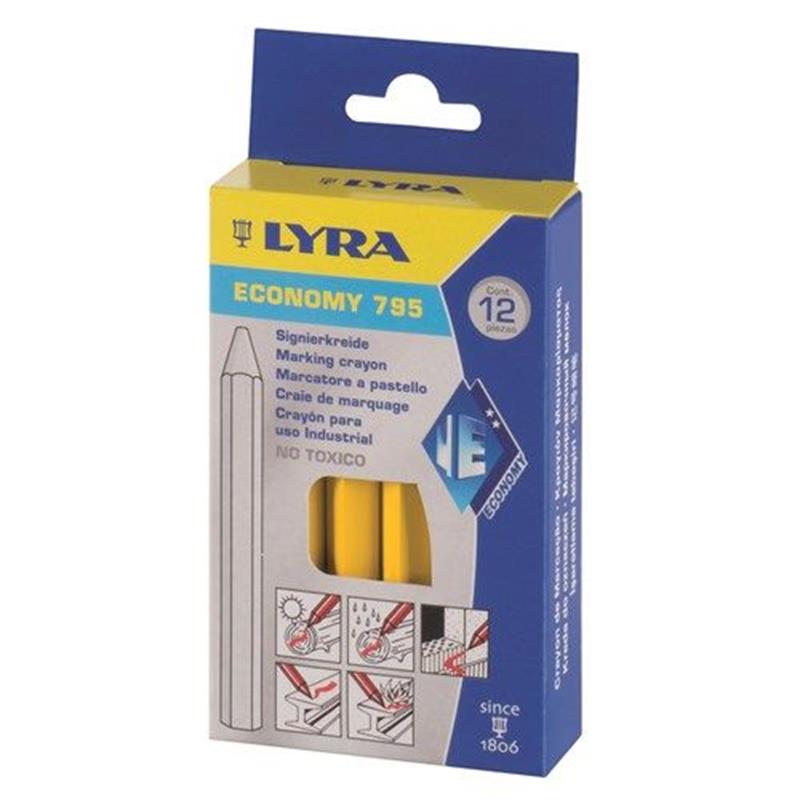 LYRA markeerkrijt GEEL 12st