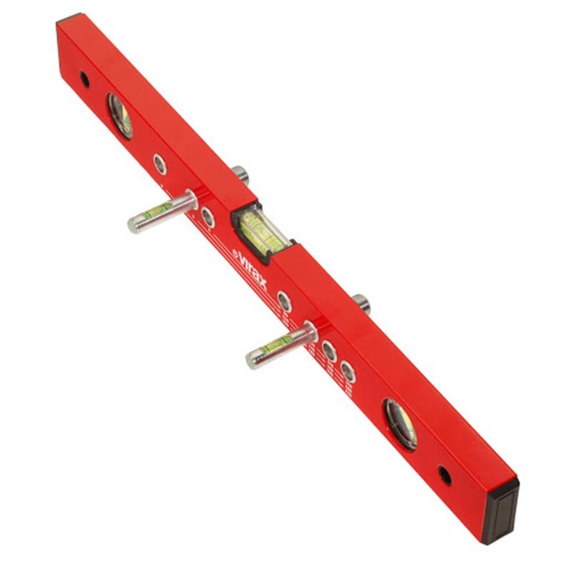 VIRAX metalen muurwaterpas 2=1, 50 cm, 3 libelles