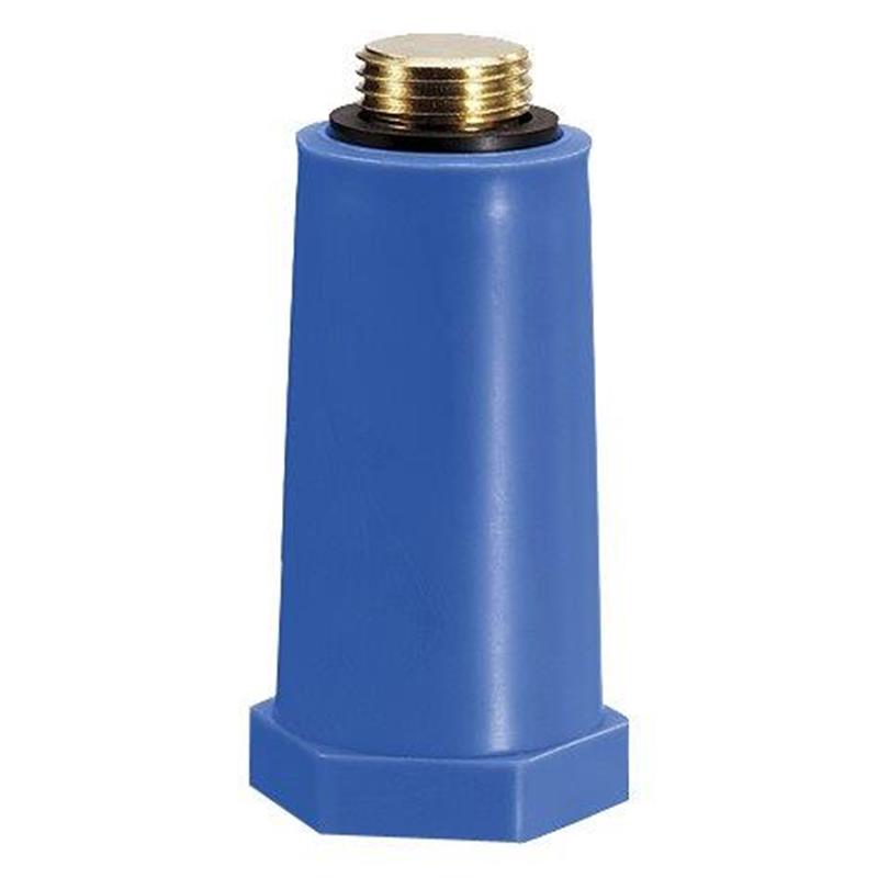 Afpersstop,messing,1/2, BLAUW