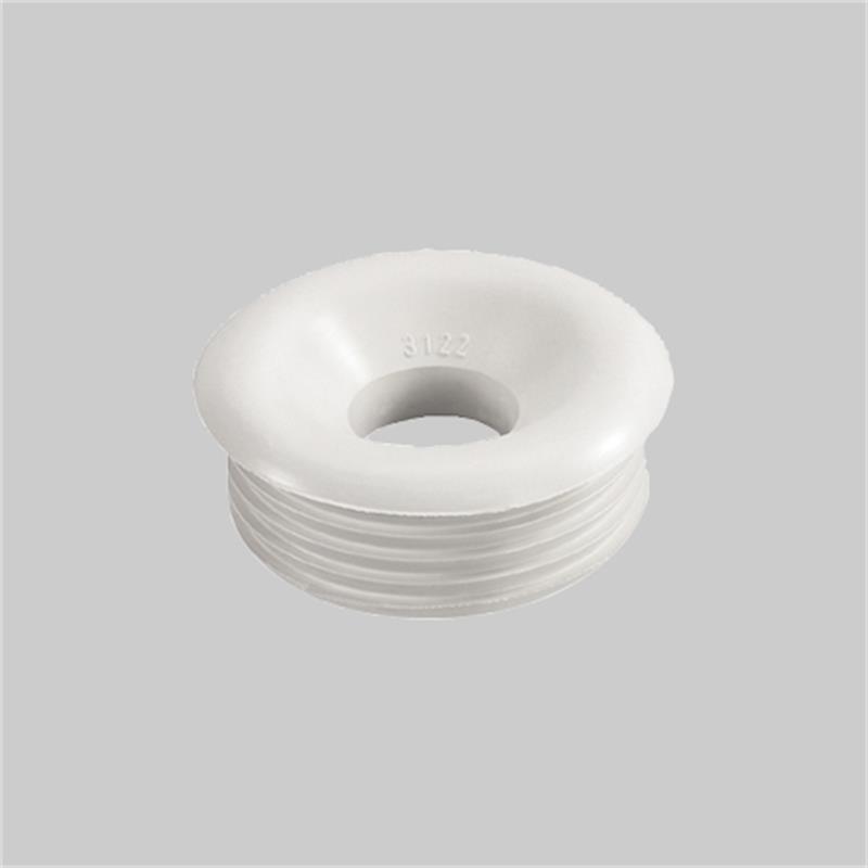 Spoelaansl. rubber  Ø60xØ28-32 wit