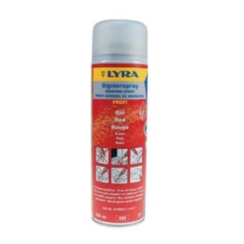 Markeerspray Lyra, fluor rood, bus 500 ml